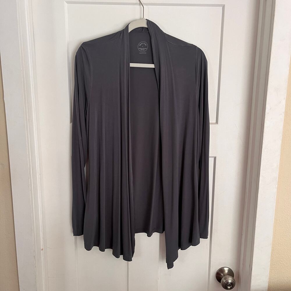 Mott50 Marilyn Cardigan Sun Shirt Gray Long Sleeve Open Front L